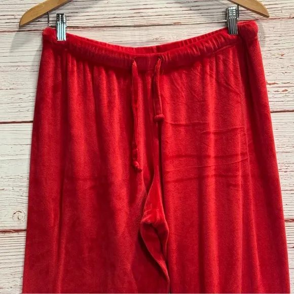 Juicy Couture Velour Joggers Pajama Set in Red Corvette Sz L NWOT