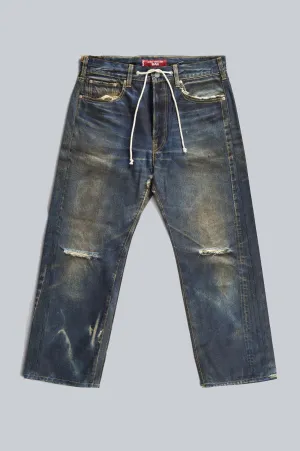 JUNYA WATANABE LEVI TWILL PRINTED PANTS INDIGO