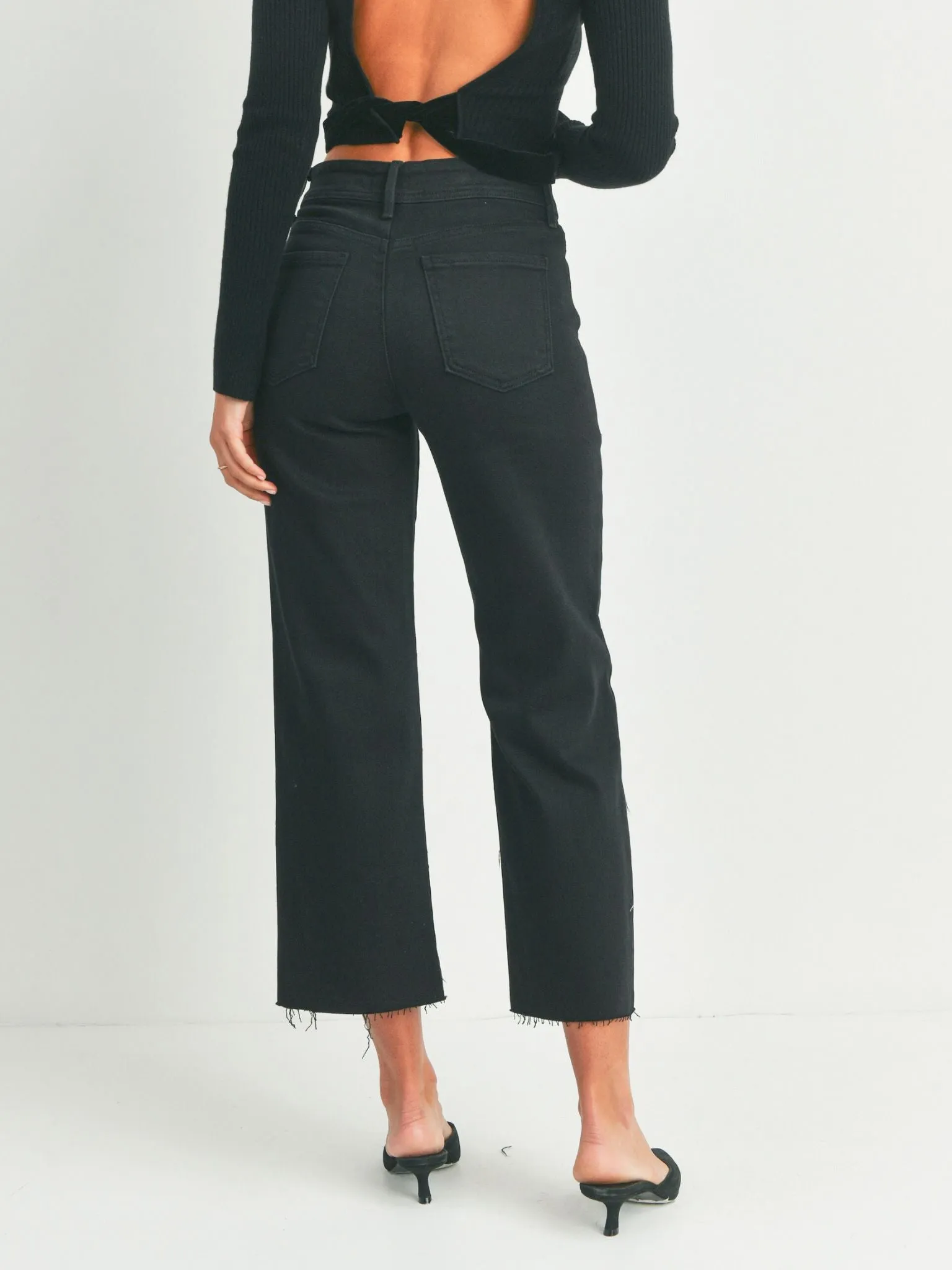 Just Black Washed Black The High Rise Utility Wide Leg