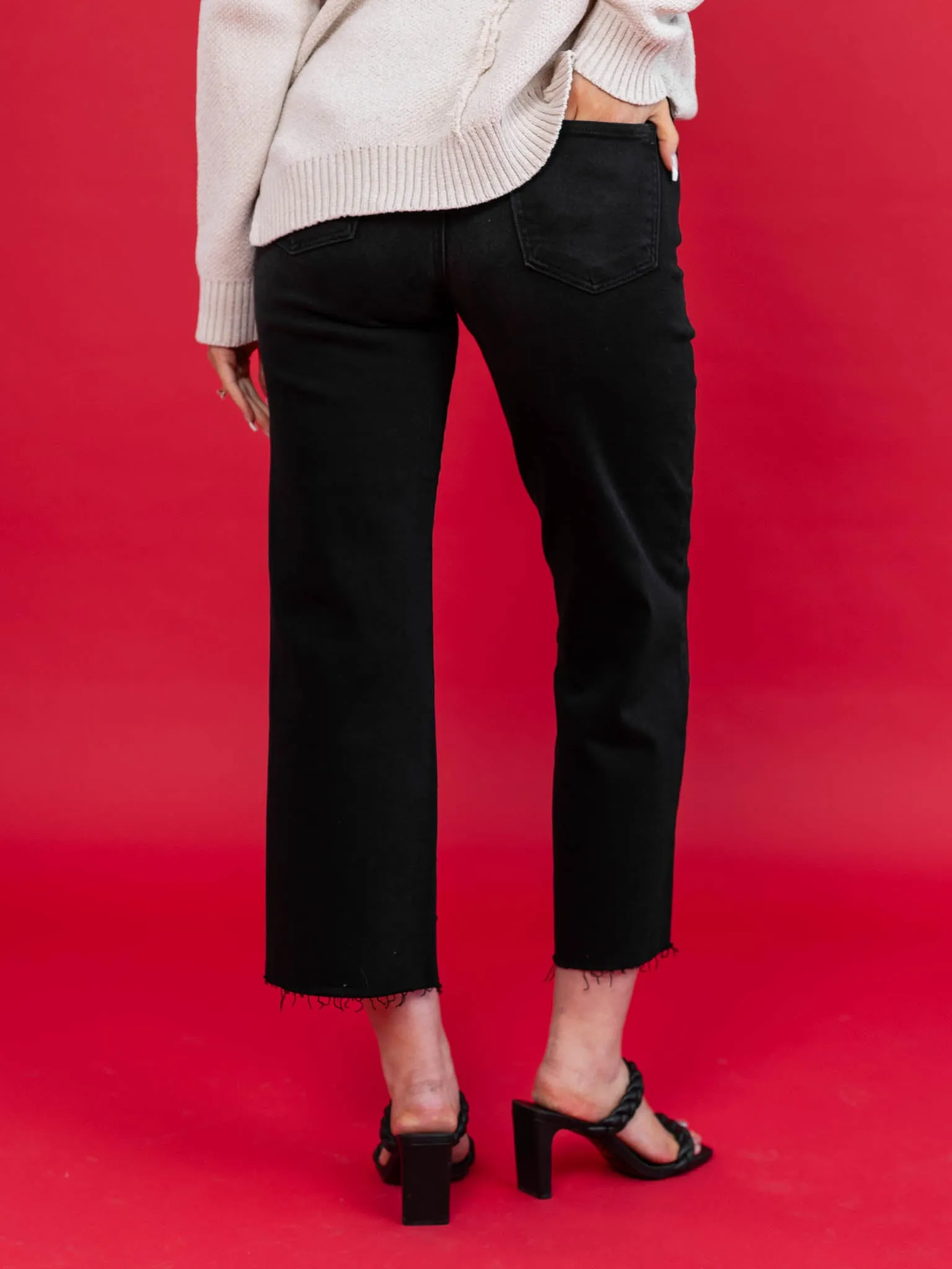 Just Black Washed Black The High Rise Utility Wide Leg