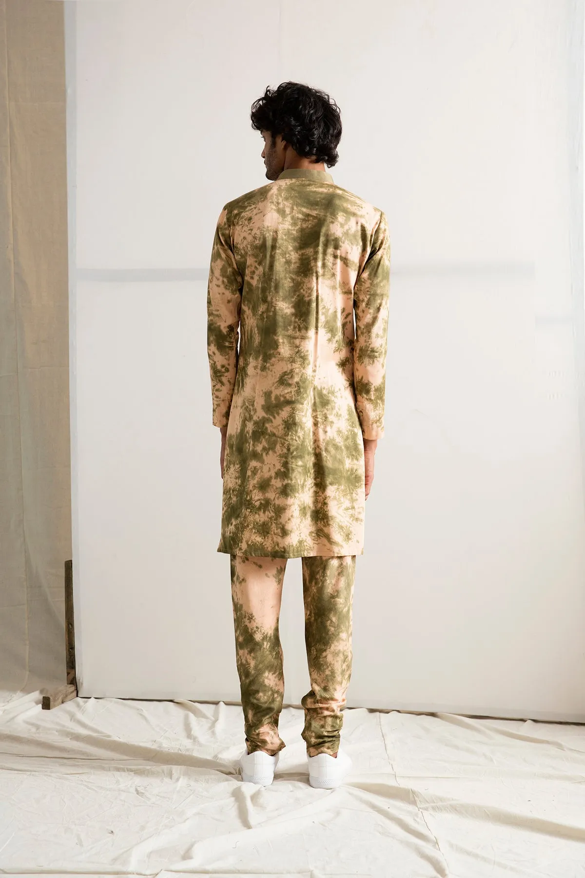 Kale - Tie & Dye Long Kurta with churidar Pant Set