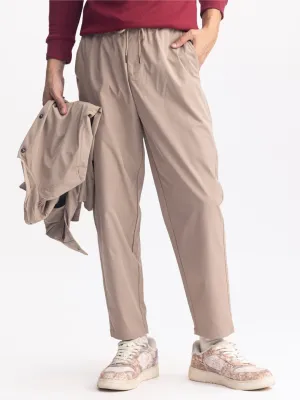 Khaki Loose Crop Jogger Pant