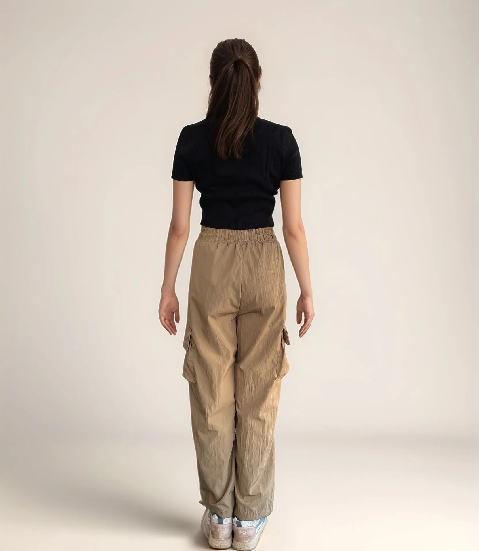 Khaki Parachute Cargo Pants