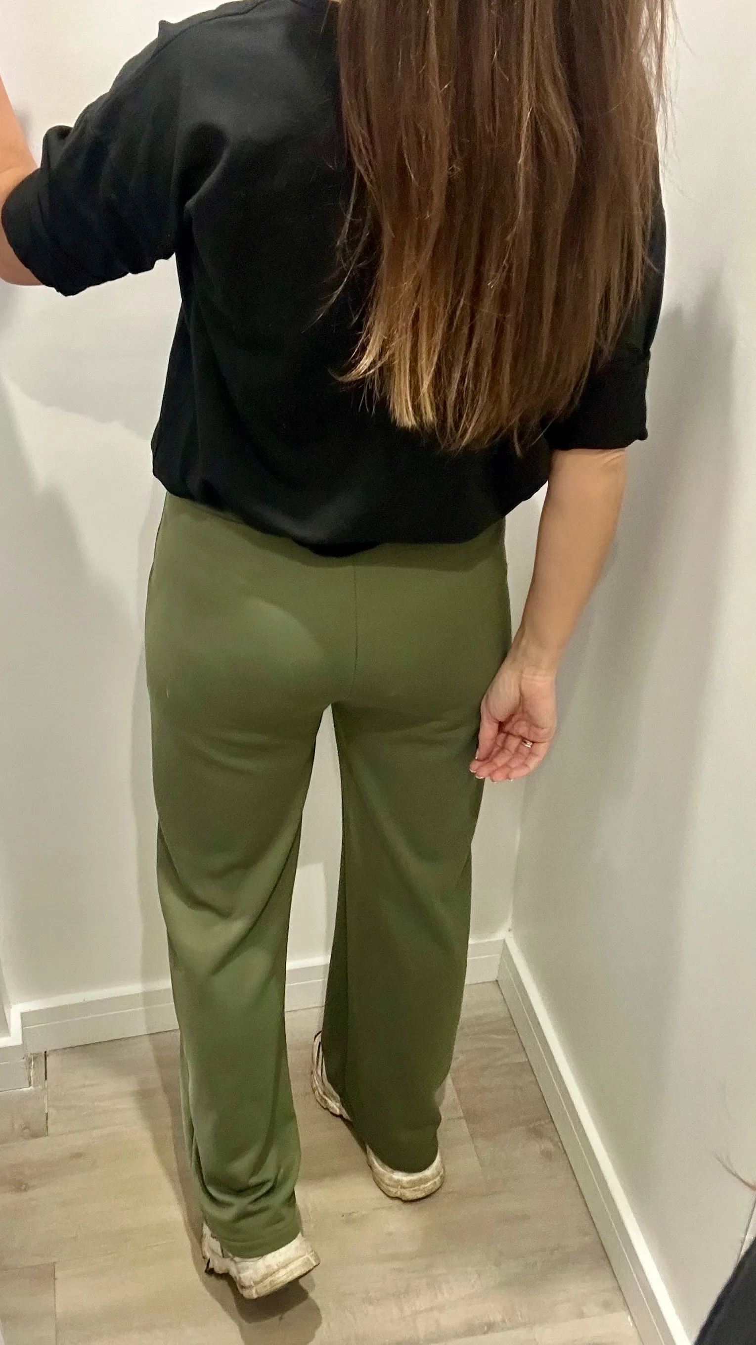 KHAKI STRAIGHT LEG TROUSERS
