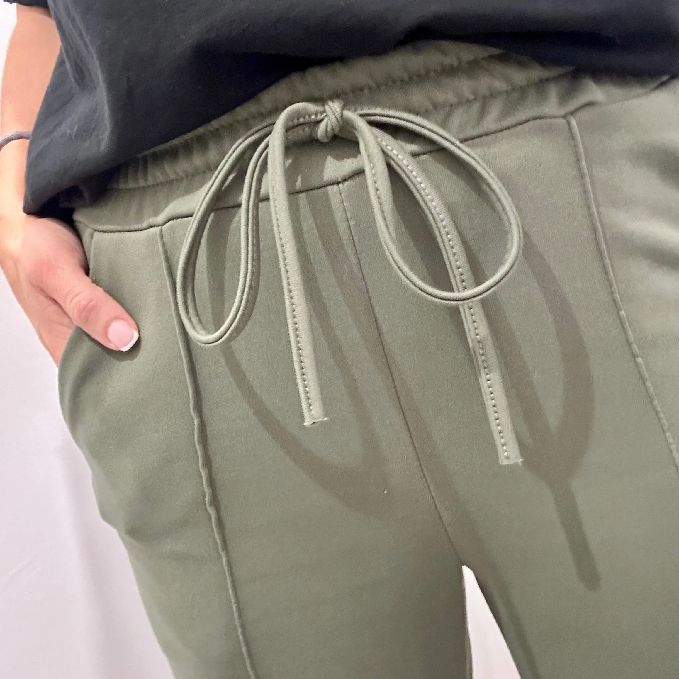 KHAKI STRAIGHT LEG TROUSERS