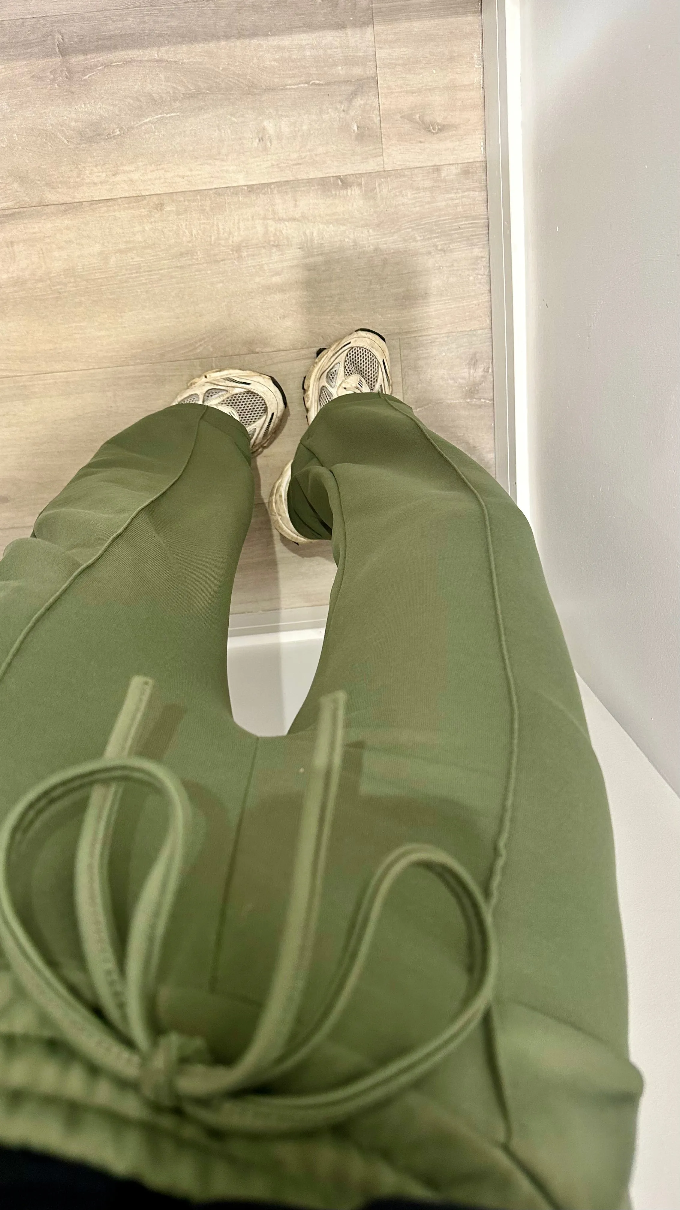 KHAKI STRAIGHT LEG TROUSERS
