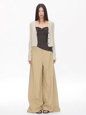 khaki wide-leg pants