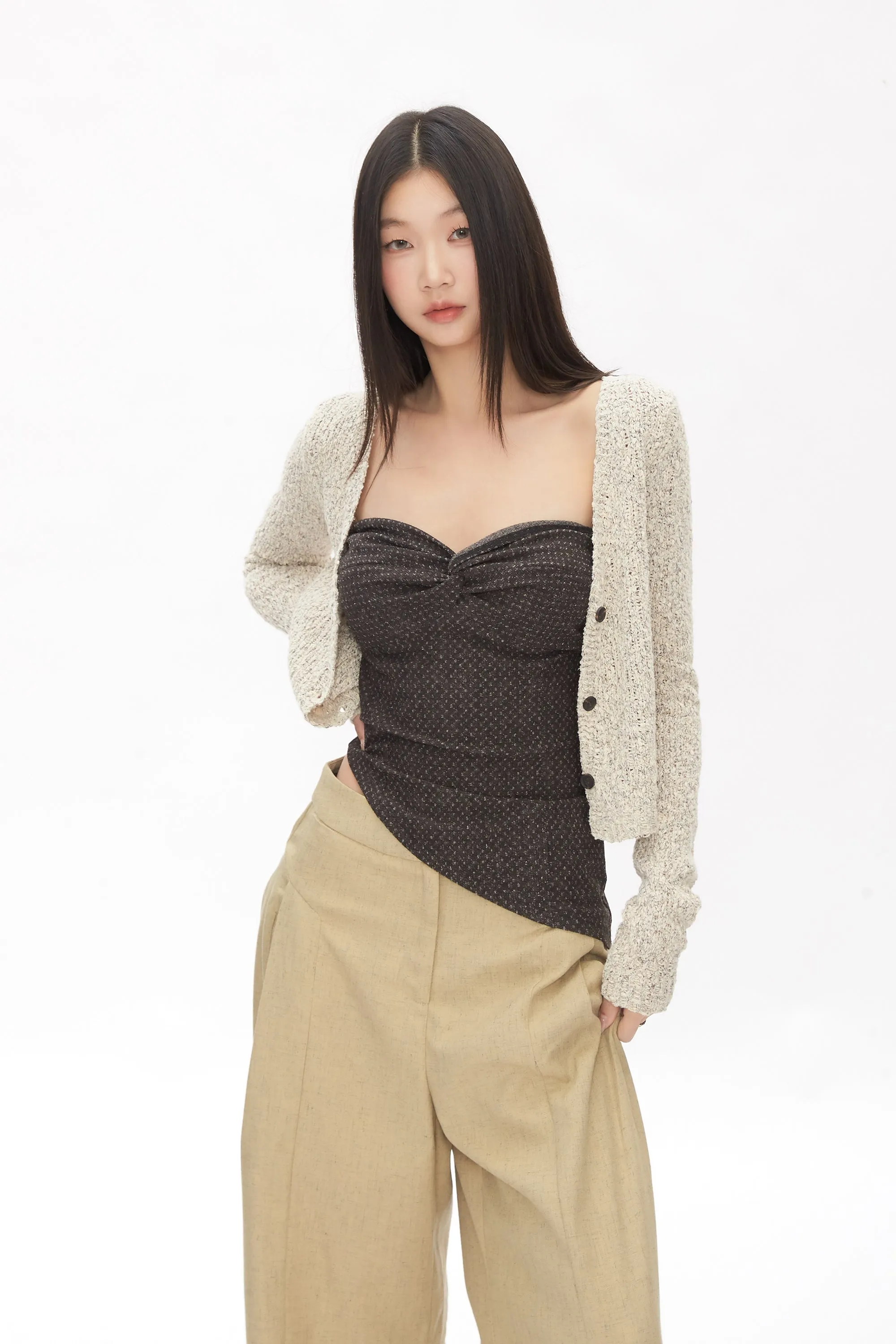 khaki wide-leg pants