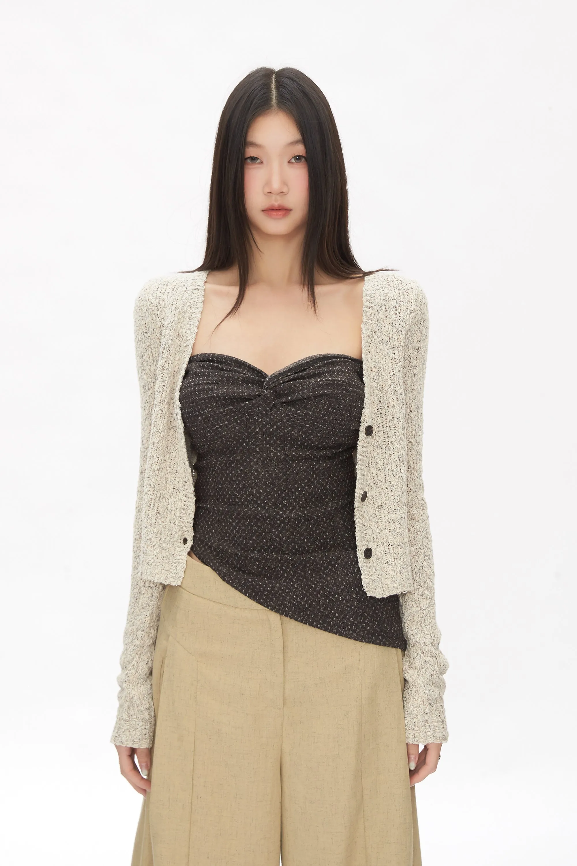 khaki wide-leg pants