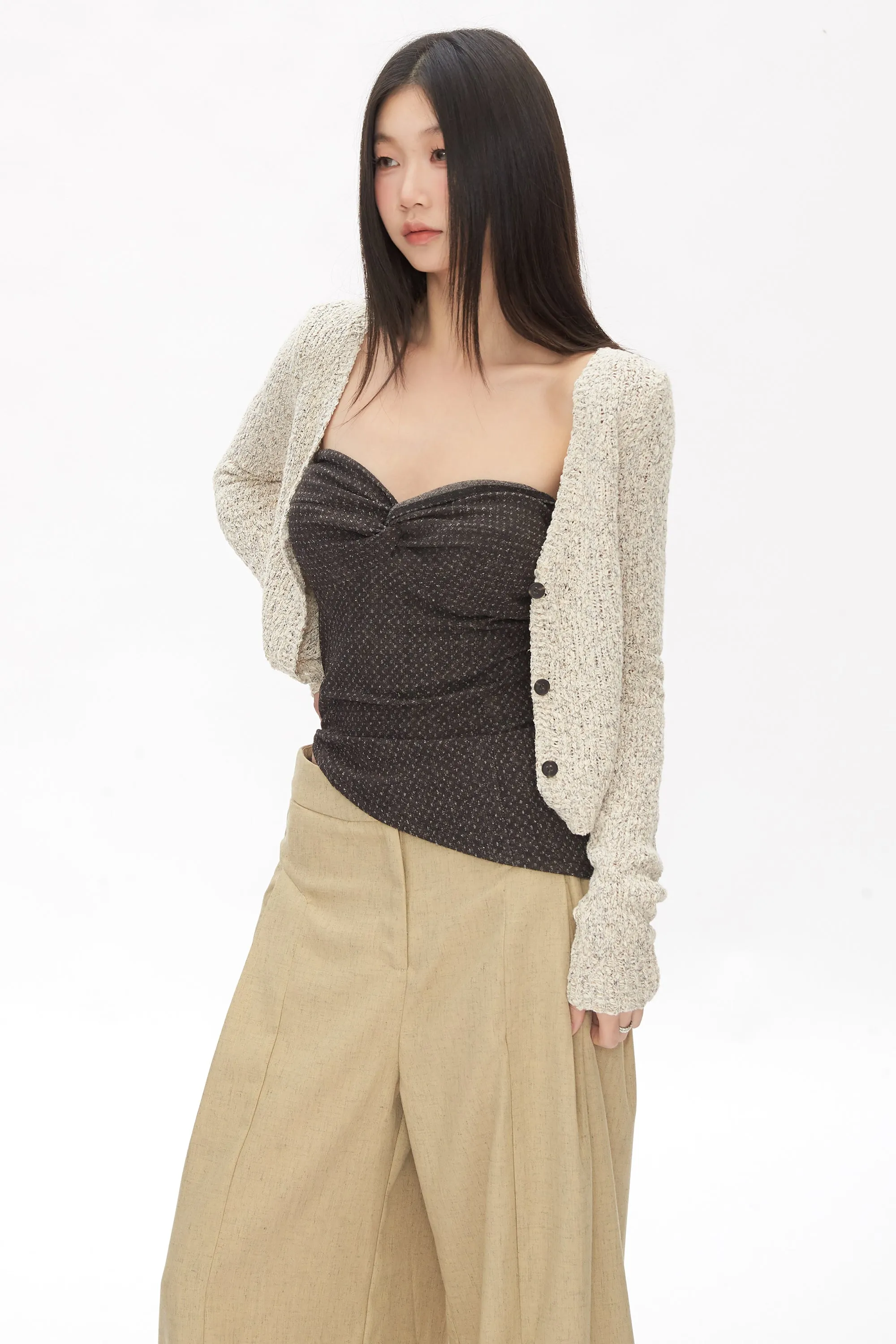 khaki wide-leg pants