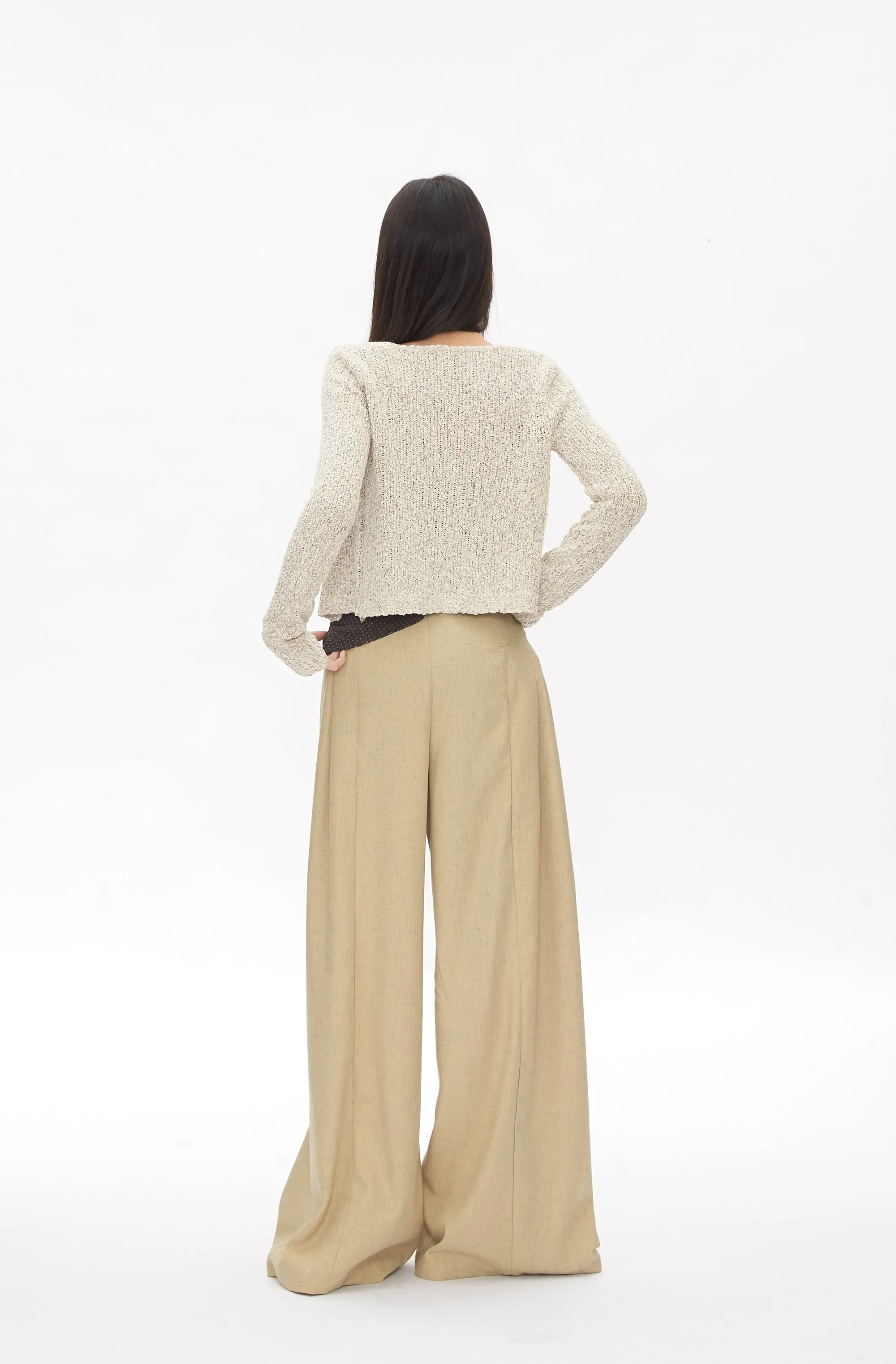 khaki wide-leg pants