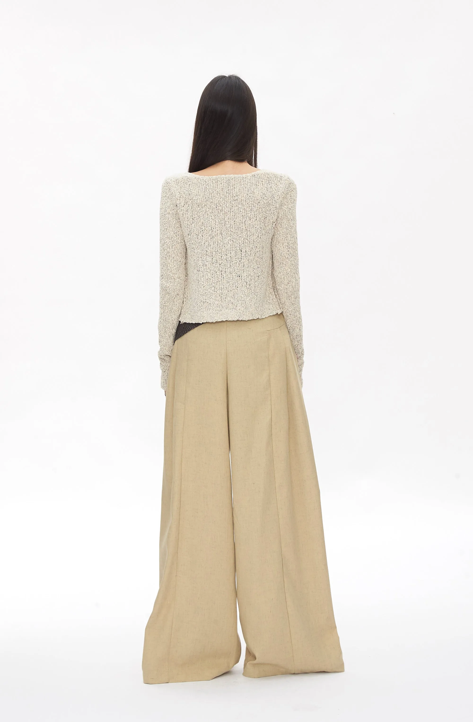 khaki wide-leg pants