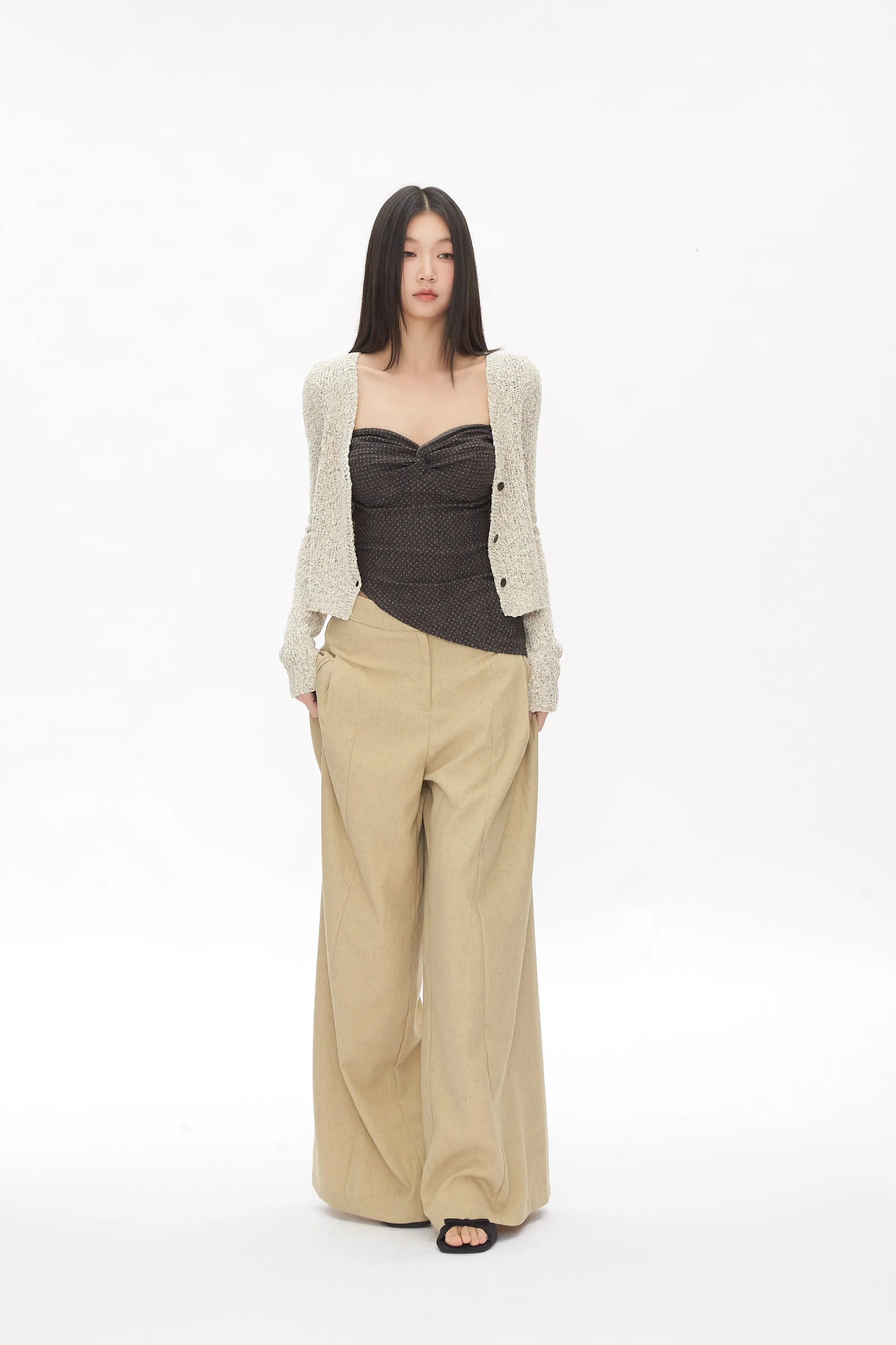 khaki wide-leg pants