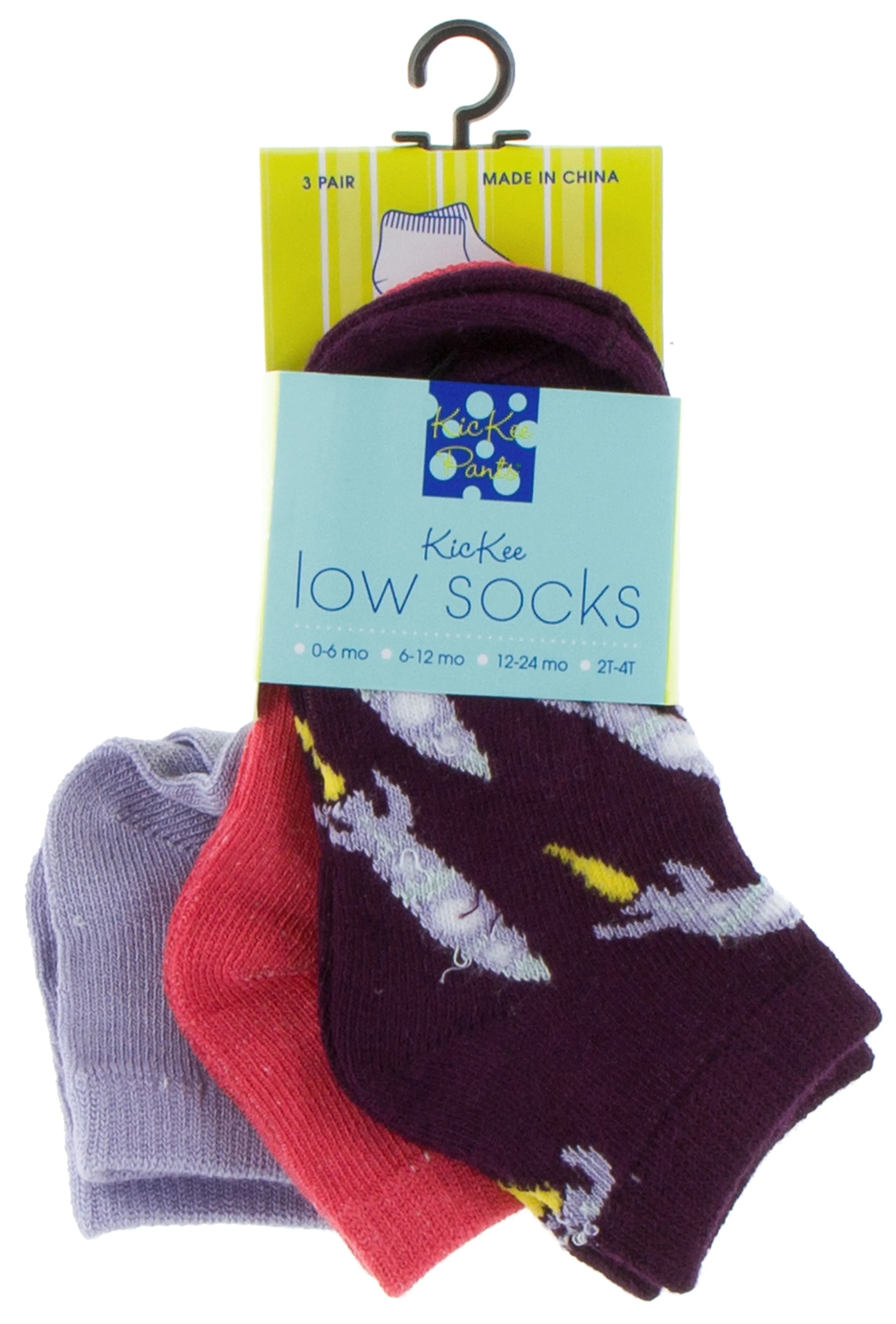 KicKee Pants Low Sock Set - Lilac/Red Ginger/Wine Grapes Rockets