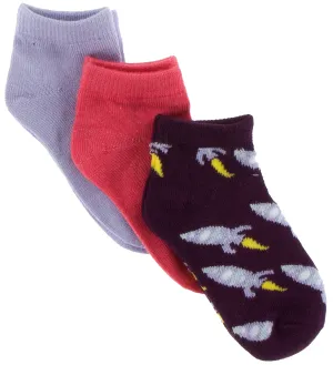 KicKee Pants Low Sock Set - Lilac/Red Ginger/Wine Grapes Rockets