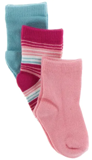 KicKee Pants Sock Set-Strawberry/Cancun Strawberry Stripe/Glacier