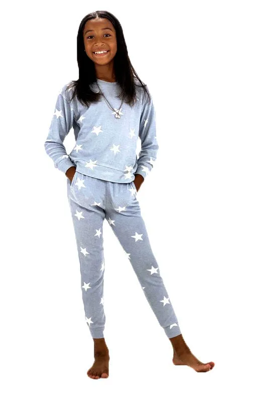 Kid's Lounge Set Heather Grey Star