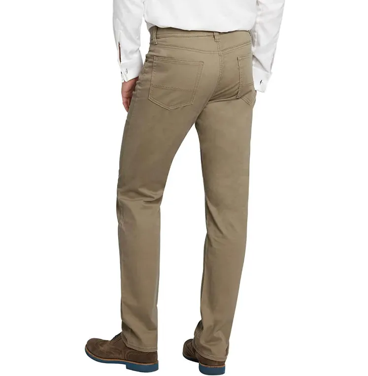 Kirkland Signature Men's 5 Pocket Brushed Cotton Twill Pants Khaki