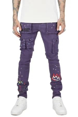 KLP-KP4430-Heavy Cargo Print Twill Pants