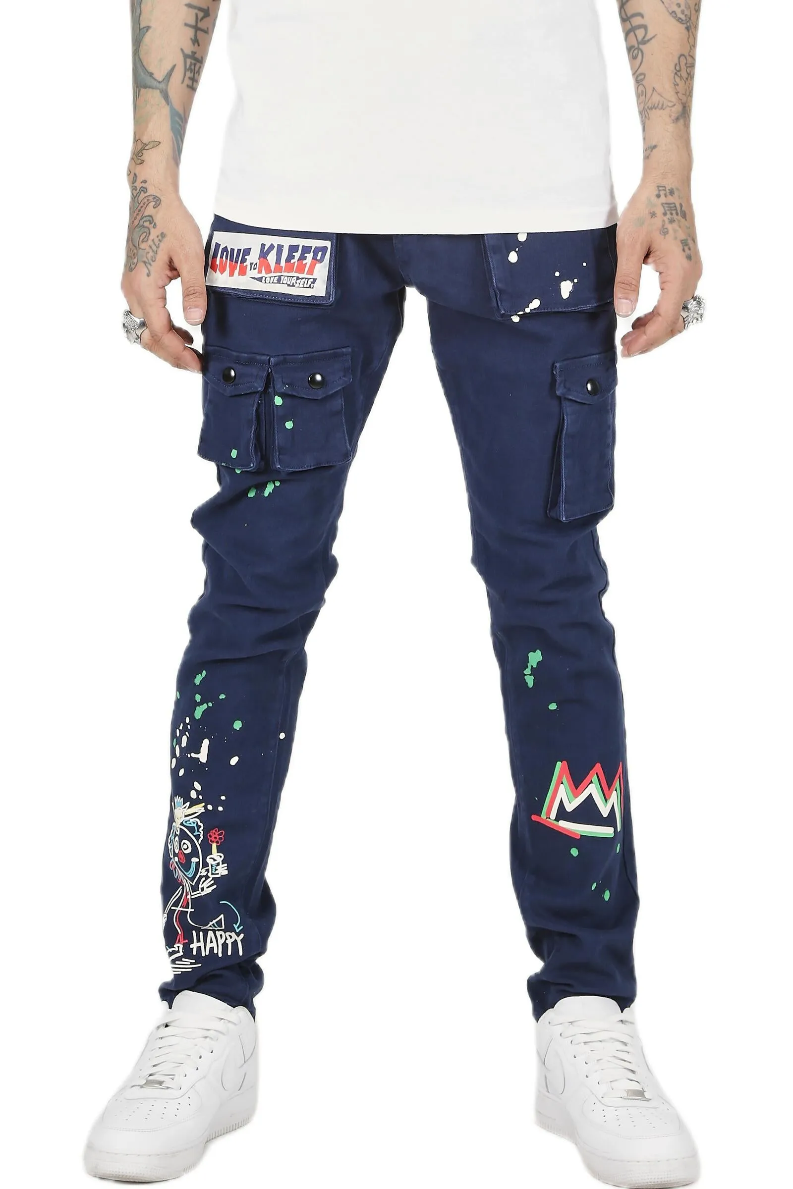 KLP-KP4430-Heavy Cargo Print Twill Pants