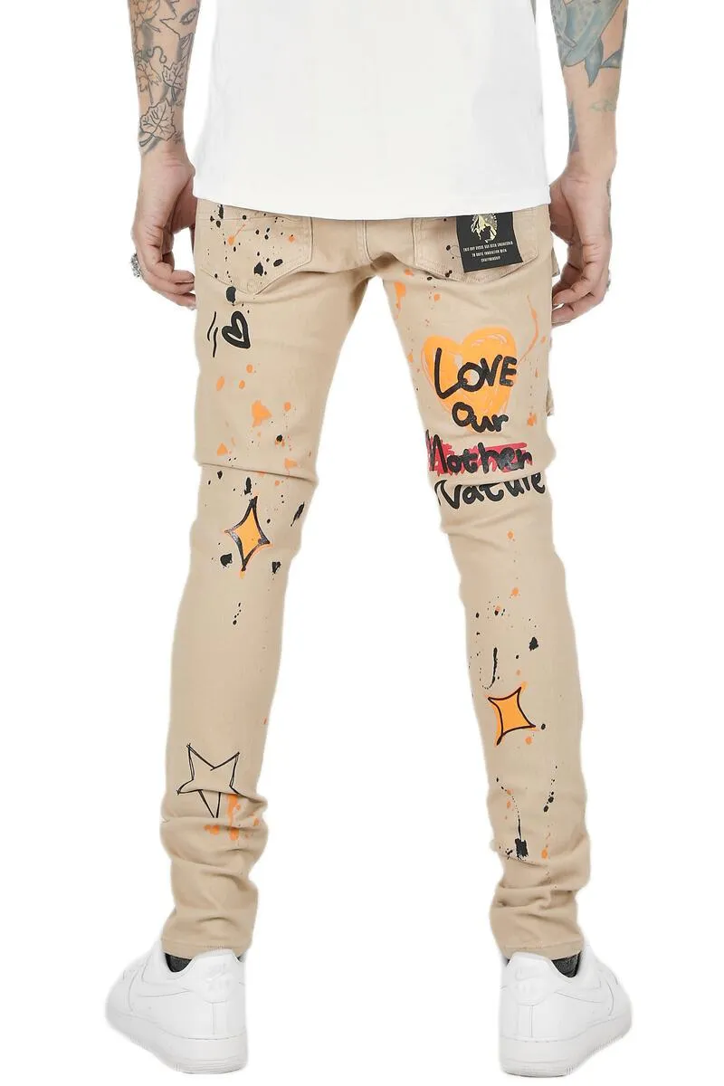 KLP-KP4430-Heavy Cargo Print Twill Pants