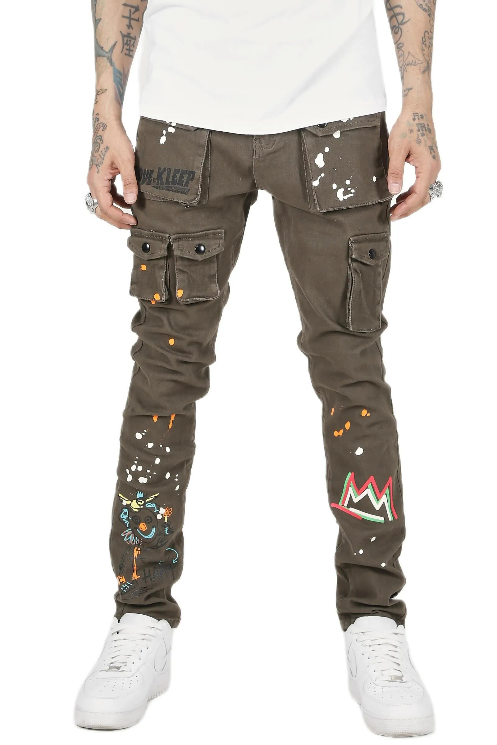 KLP-KP4430-Heavy Cargo Print Twill Pants