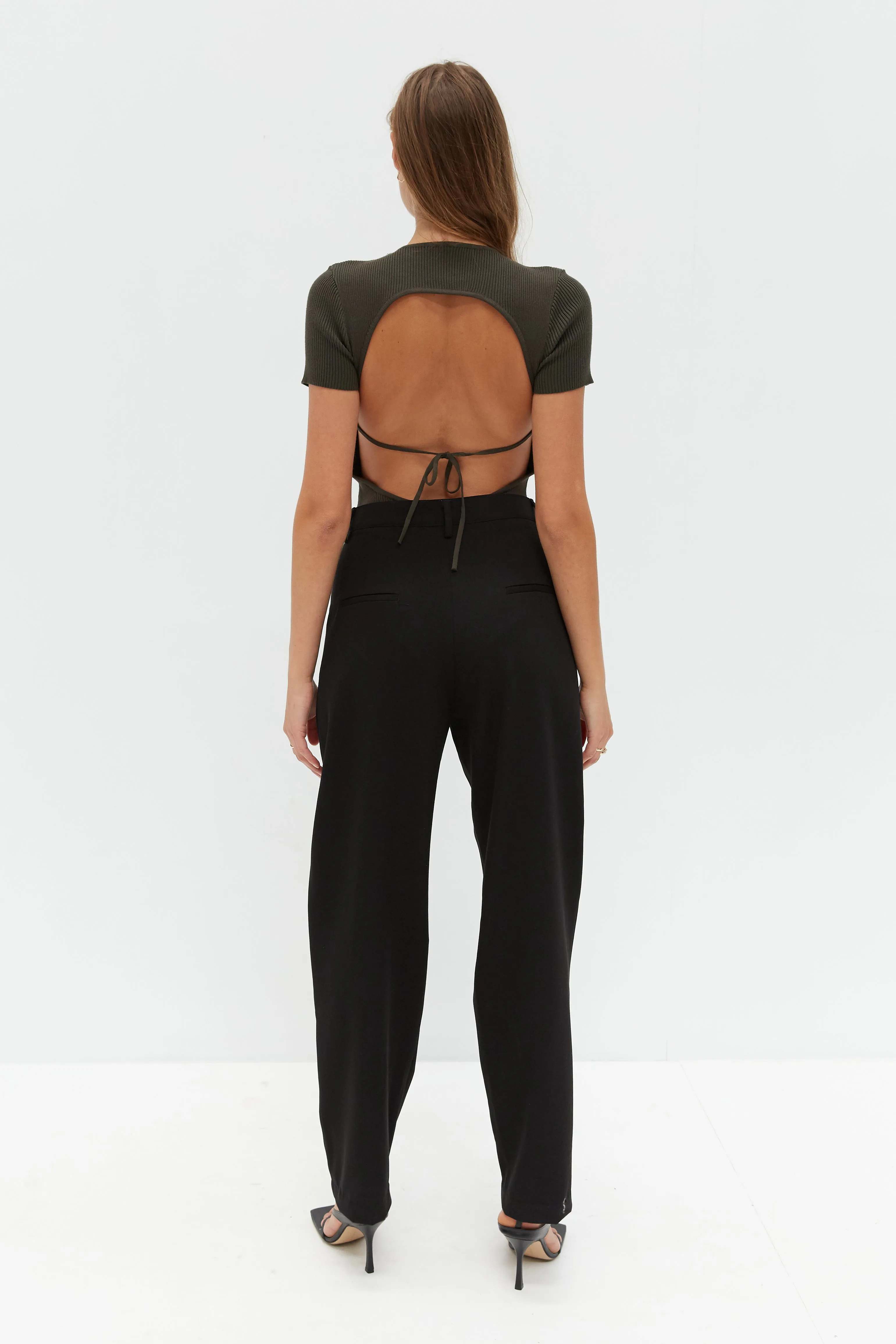 Knit October Short Sleeve Bodysuit - Khaki Green