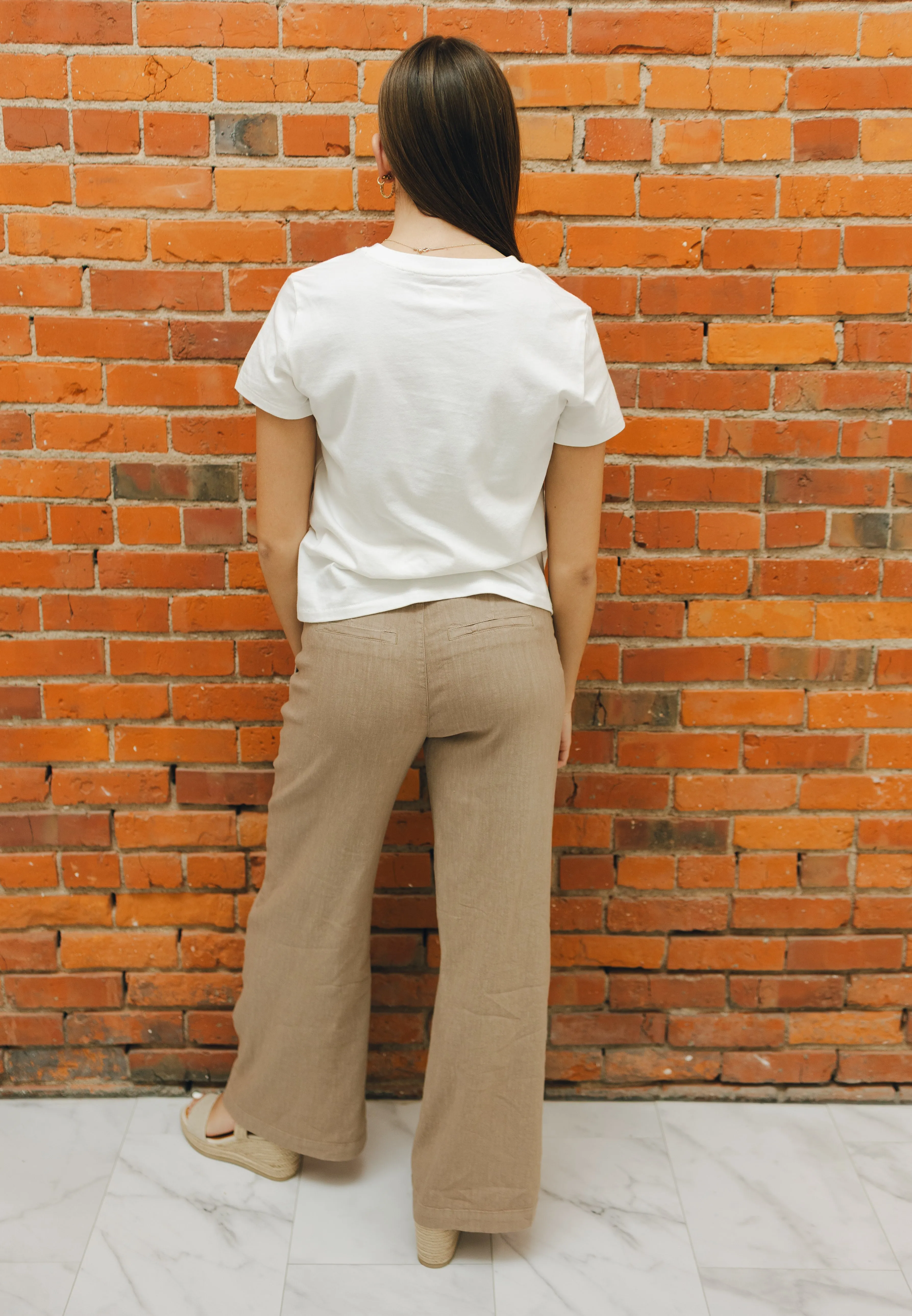 KUT Meg Linen Pant - Khaki