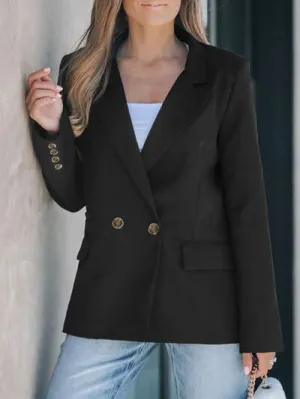 Lapel Collar Long Sleeve Smart Blazer