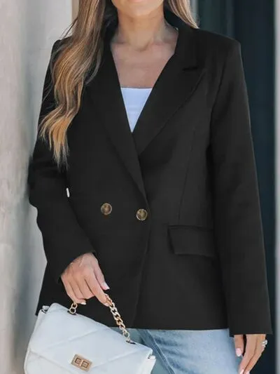 Lapel Collar Long Sleeve Smart Blazer