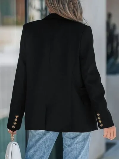 Lapel Collar Long Sleeve Smart Blazer