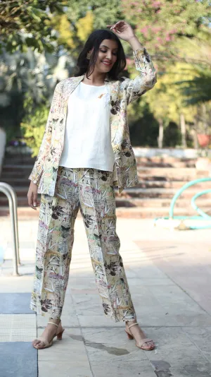 Leaf Digital Print Lounge Pants