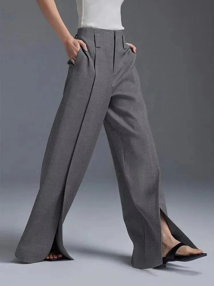Leona High-Waisted Pleat Trousers