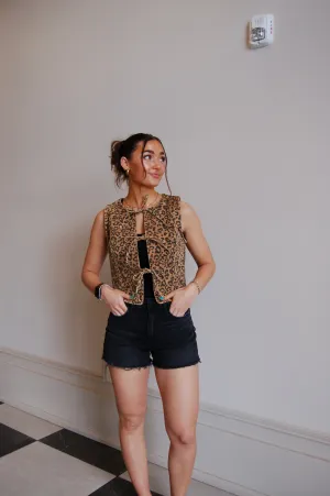 Leopard Tie Vest