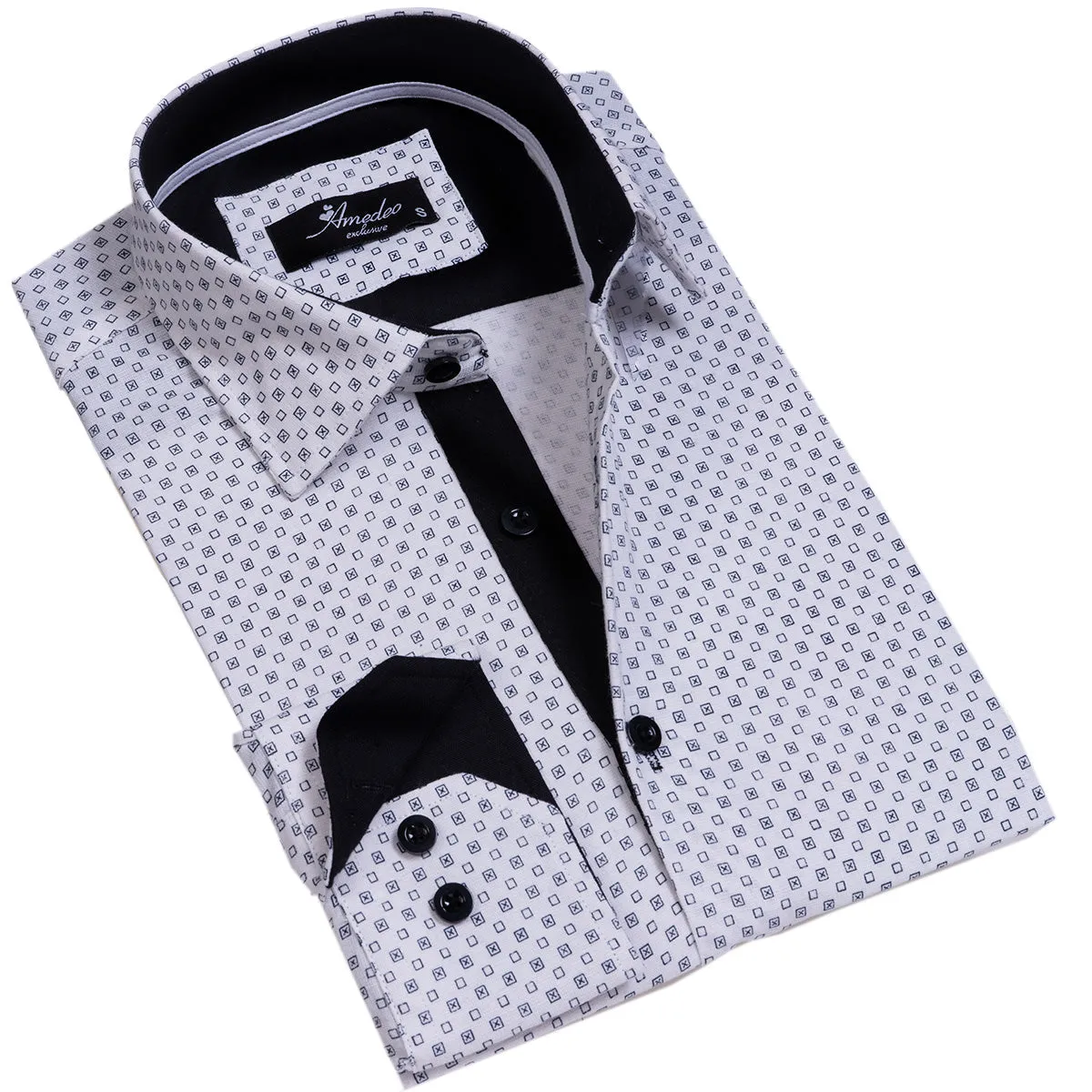 Light Blue Mens Slim Fit Designer Dress Shirt - Tailored Cotton Shirts