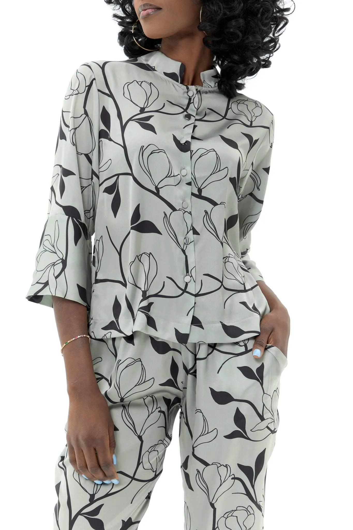 Light Gray Casual Pantsuit Set