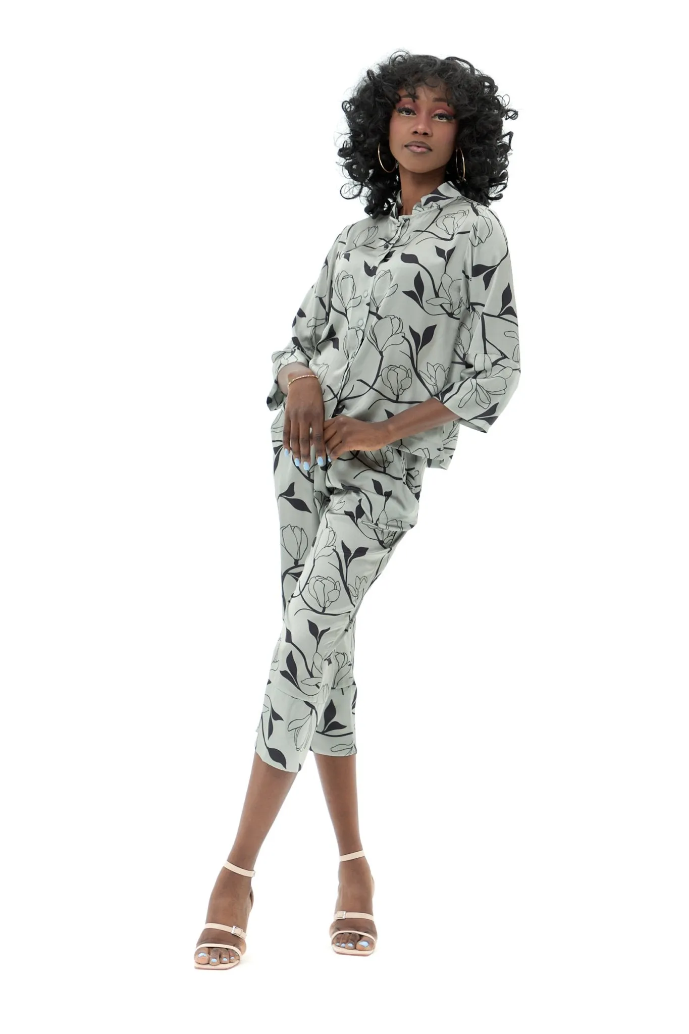 Light Gray Casual Pantsuit Set