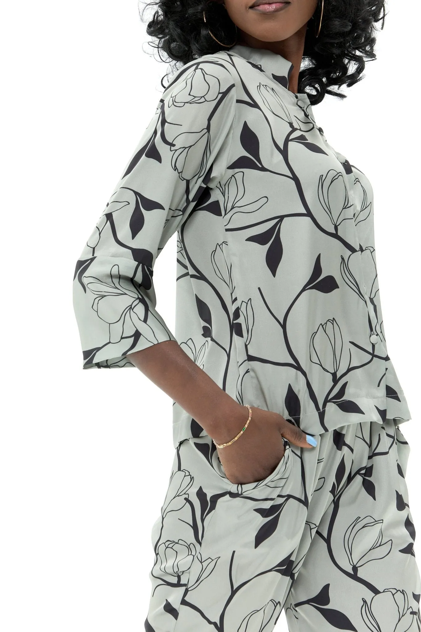 Light Gray Casual Pantsuit Set