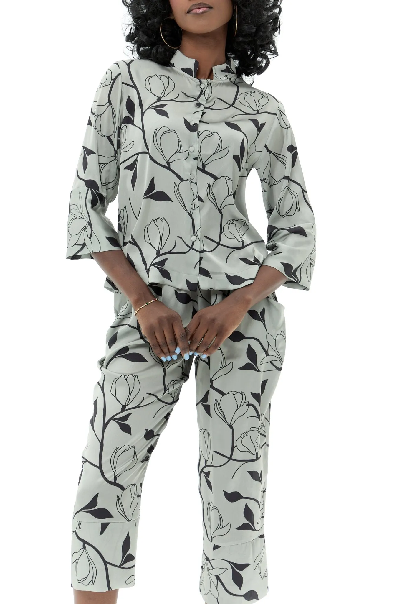 Light Gray Casual Pantsuit Set