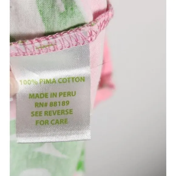 Lilly Pulitzer Women's Sz. XS Loren Pink &amp; Green Pineapple Dress Boatneck