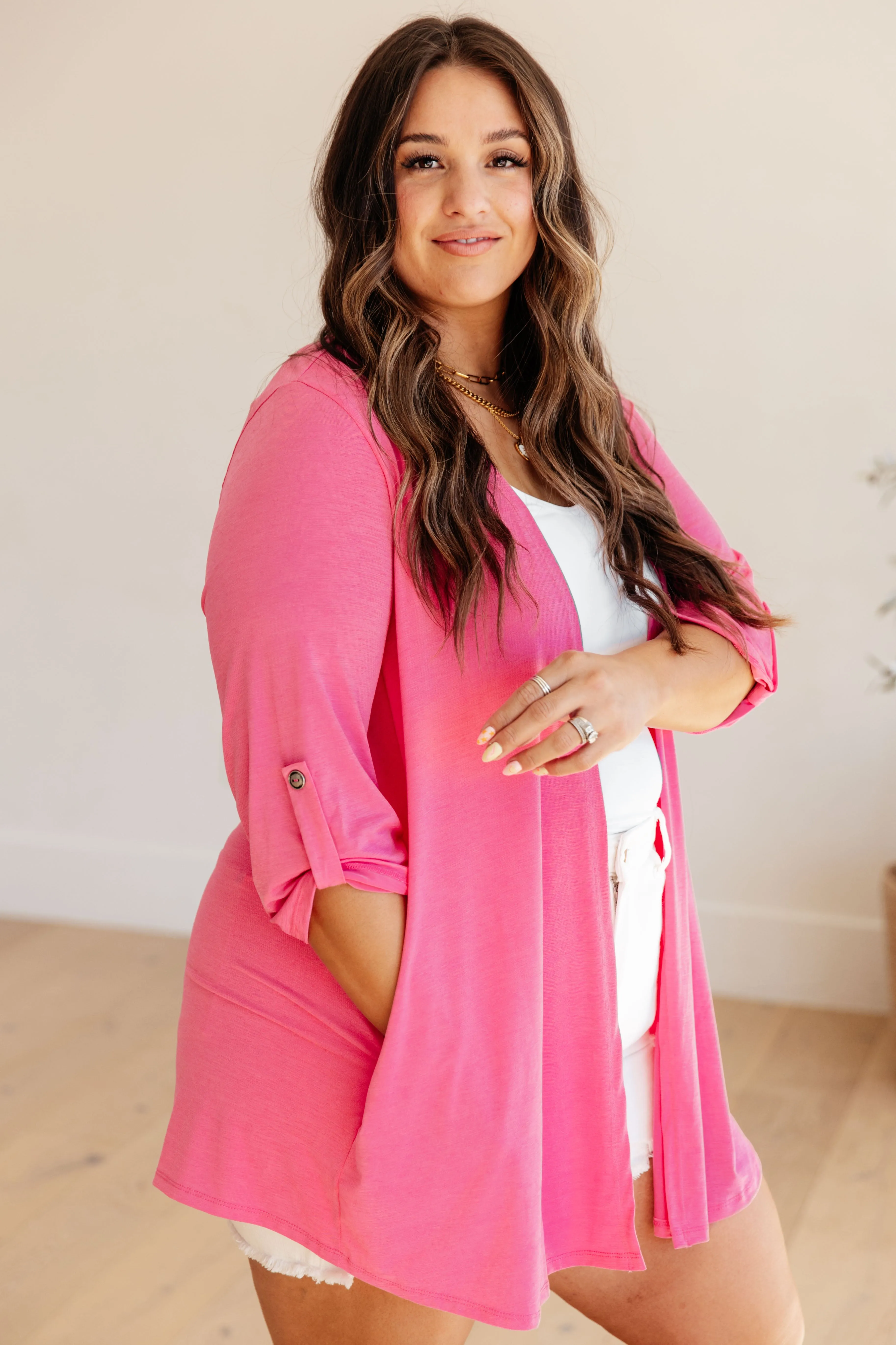 Lizzy Cardigan in Magenta