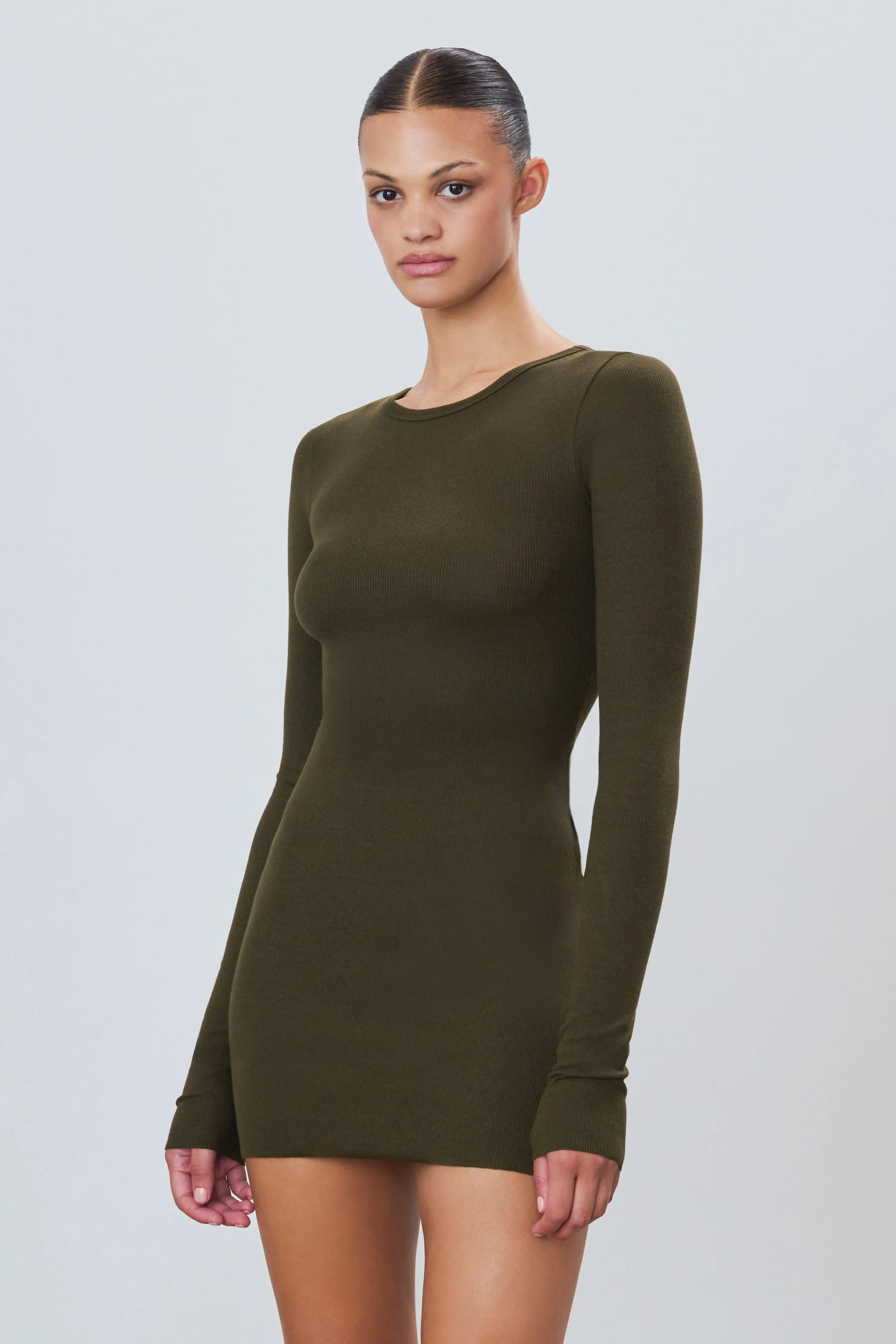 Long Sleeve Crewneck Mini Dress