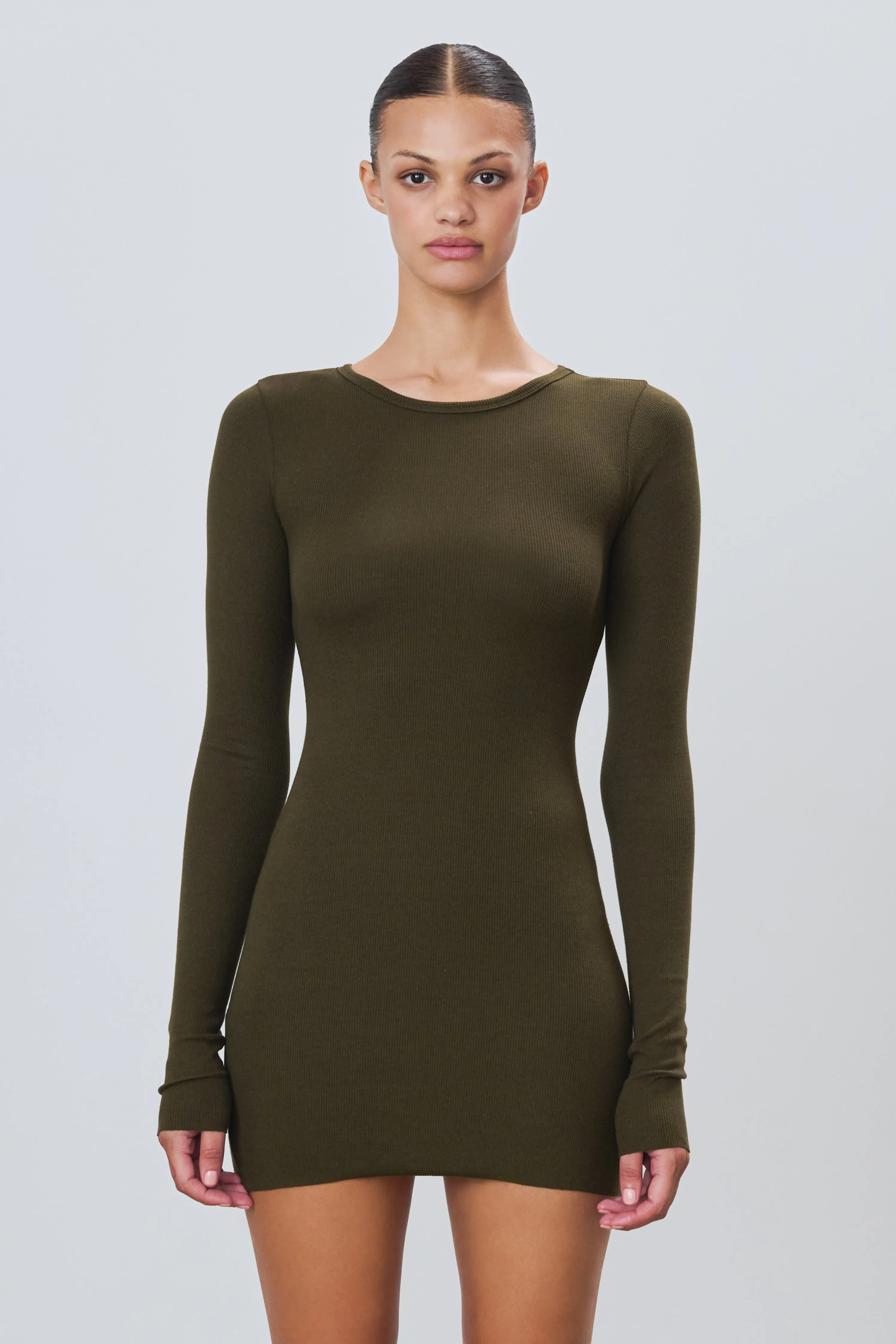 Long Sleeve Crewneck Mini Dress