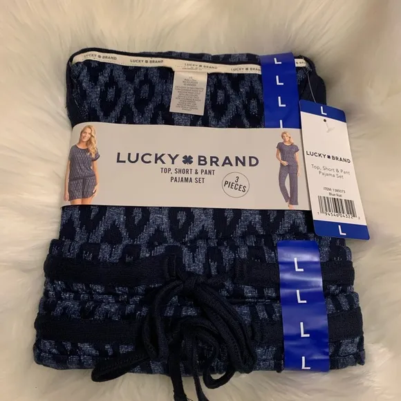 LUCKY BRAND NWT 3 Pieces Ikat Lounge Pajama Set