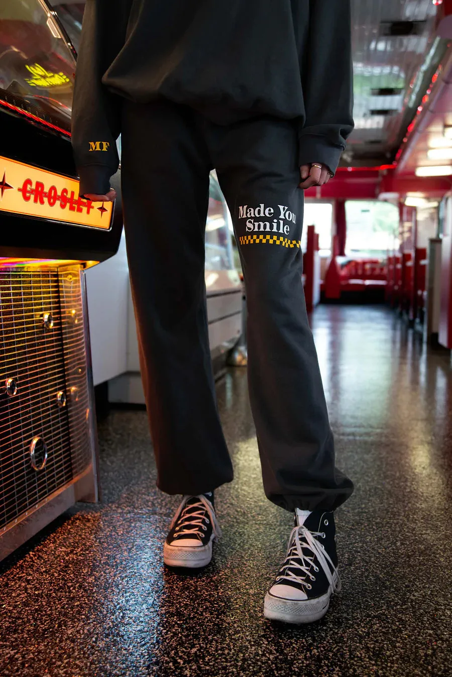 Made You Smile Jet Sweatpants