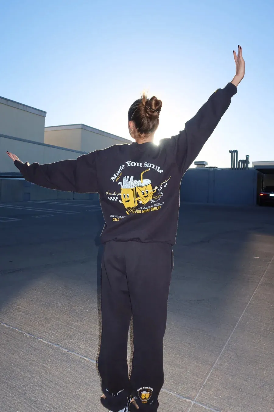 Made You Smile Jet Sweatpants
