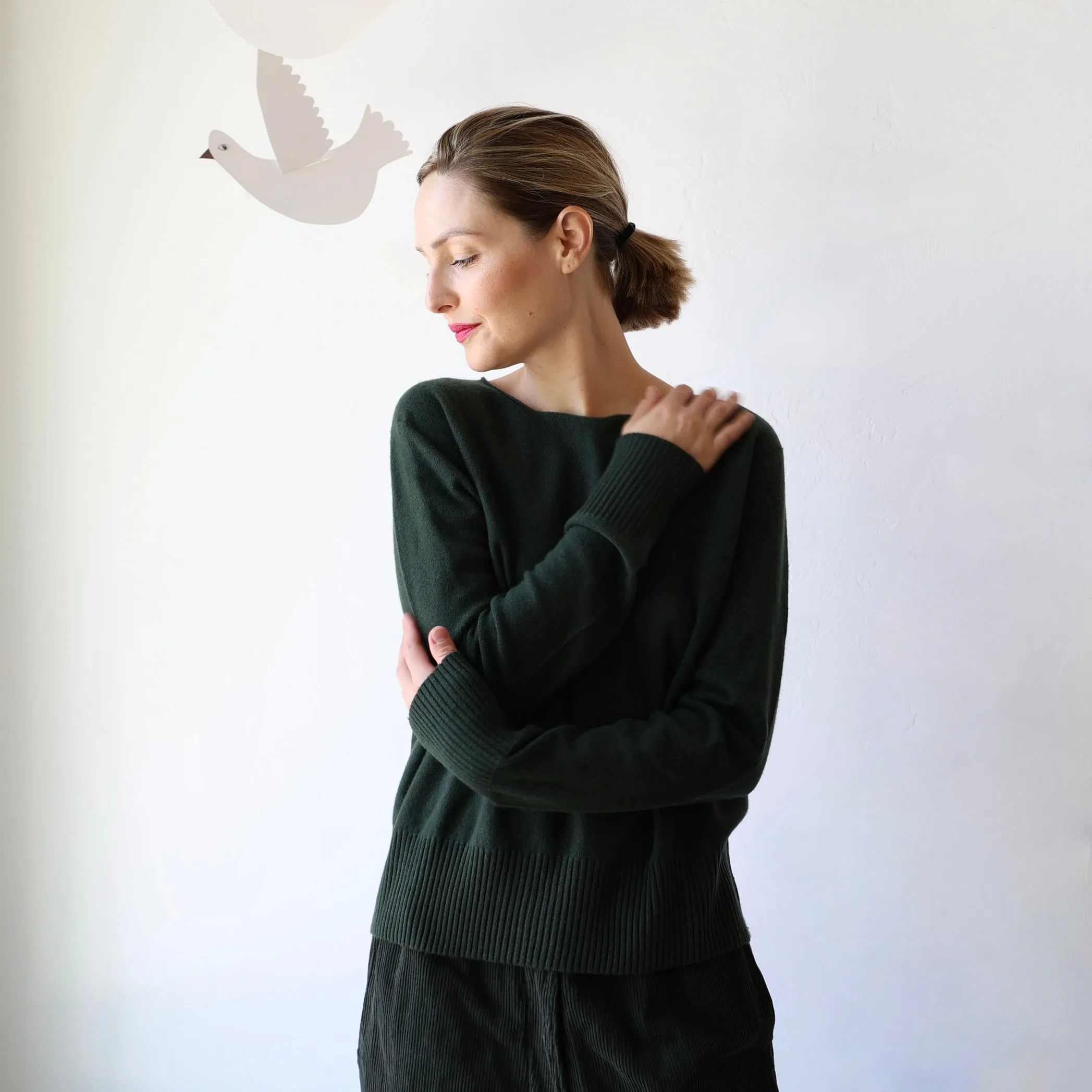 Manuelle Guibal Cashmere Pullover - Magnetic Khaki