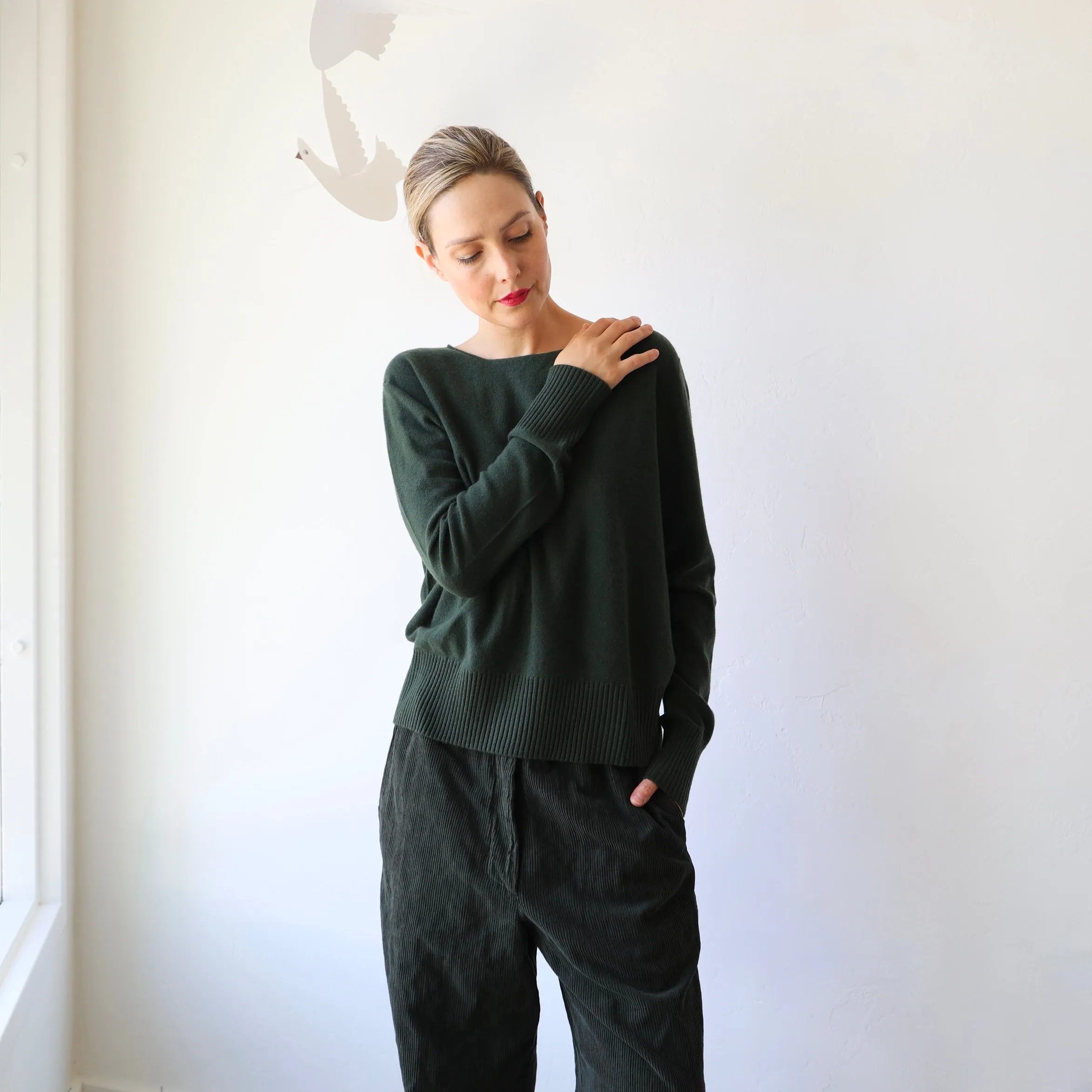 Manuelle Guibal Cashmere Pullover - Magnetic Khaki
