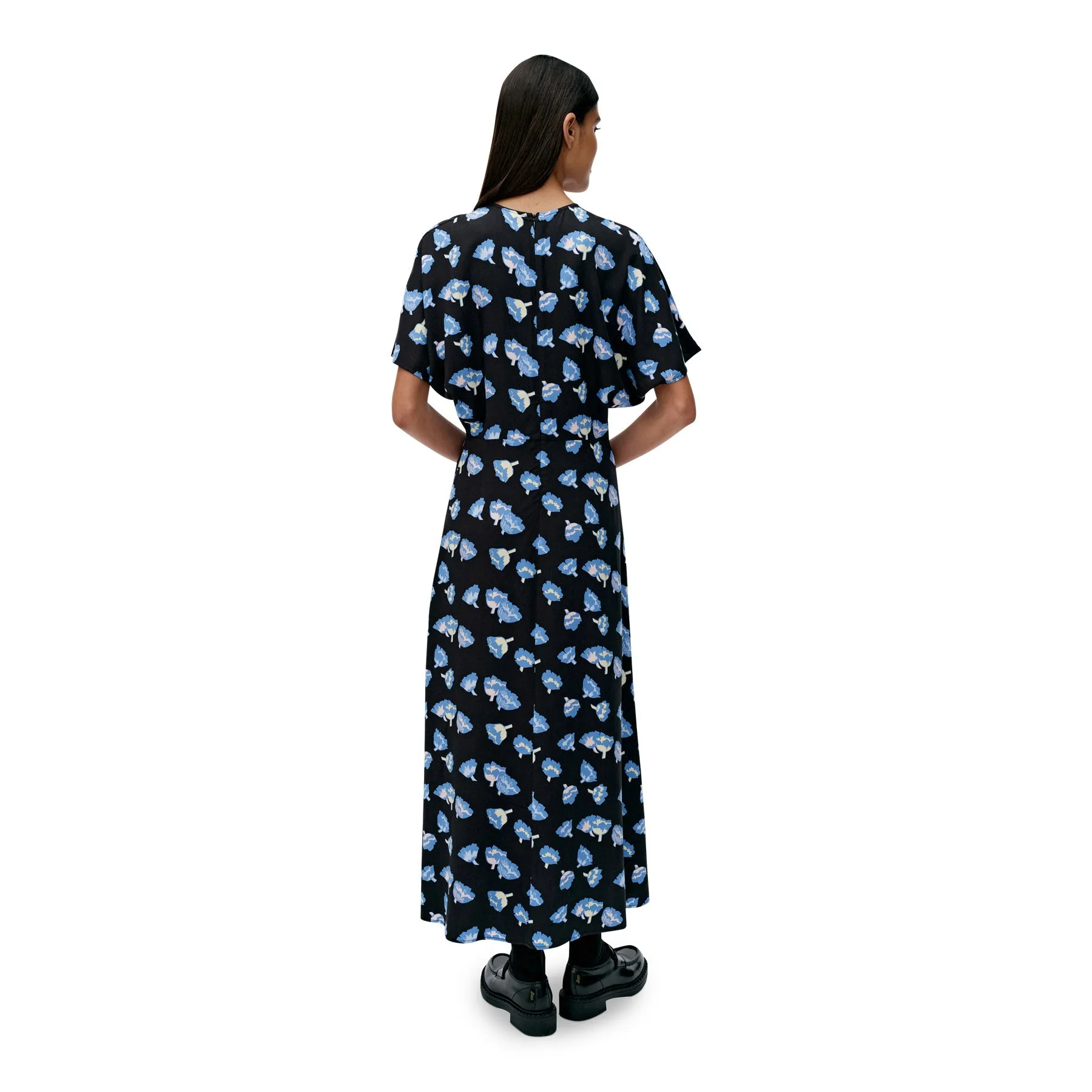 Marimekko Heleä Suitsuke Dress, Black, Blue & Rose
