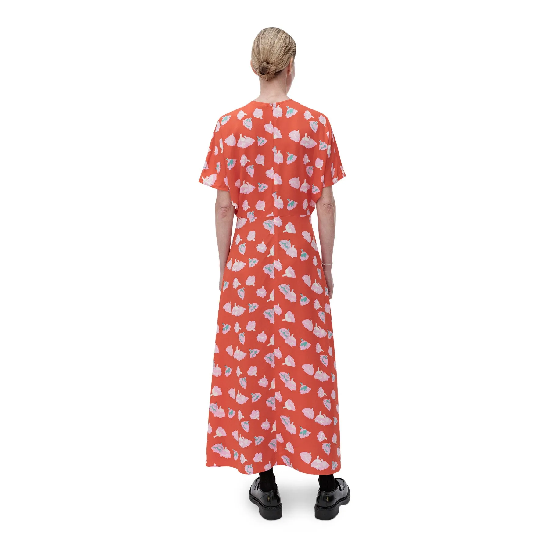 Marimekko Heleä Suitsuke Dress In Red, Rose & Mint Green